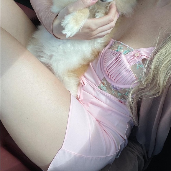 FOR LOVE & LEMONS Pastel Watercolor Rose Dress - Picture 6 of 16